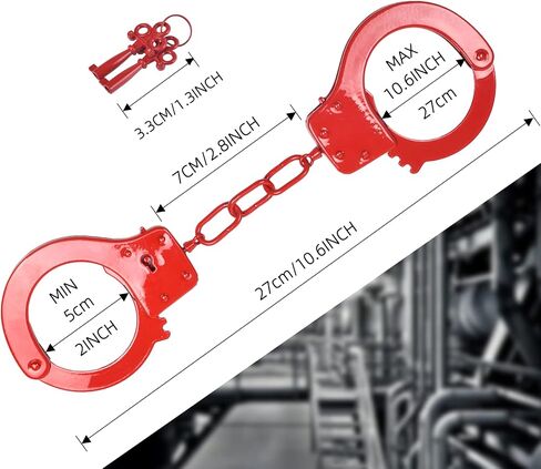 Handcuffs Double Lock Steel Police Edition Professional Grade Handcuffs,Hand Cuffs Cop with Keys (Purple) in Saudi Arabia