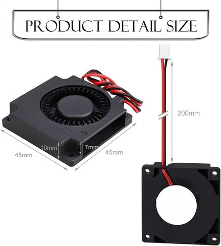1PCS 12V مروحة 45mm 45mmmx45mmx10mm 3D مروحة تبريد الطابعة 4.5 سم 4510 مروحة المنفاخ الدقيقة in Saudi Arabia
