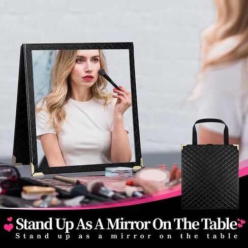 Foldable Backstage Mirror with Handle 24.61x 11.22 Inch Portable Full Length Mirror Rectangular Hanging Mirrors for Travel Dance Dance Bag Home Fitness Camping in Saudi Arabia