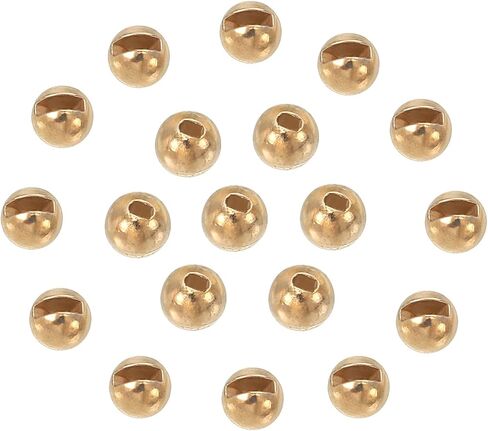 PATIKIL 3.5 mm Tungsten Slotted Beads for Fly Tying, 50 Pcs Tungsten Beads Round Bead Head Ball for Jig Hooks Fishing Fly Tying Materials, Silver Tone in Saudi Arabia