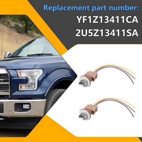 2 PCS Rear Car Lamp Holder with Wire Harness Fit for Ford F-150 2004-2017, Tail Light Bulb Turn Signal Socket Pigtail Connector Replace YF1Z13411CA 2U5Z13411SA in Saudi Arabia