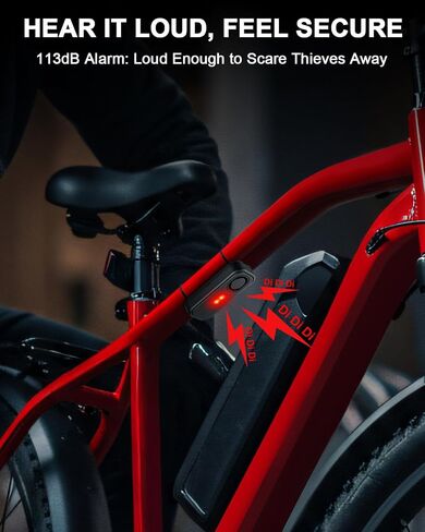 ONVIAN Bike Alarm with Motion Sensor Remote, USB-C Rechargeable Wireless Antitheft Alarm for Bike Motorcycle Bicycle Scooter, Sensitive Motion Detection Security Bike Alarm 110dB Super Loud in Saudi Arabia