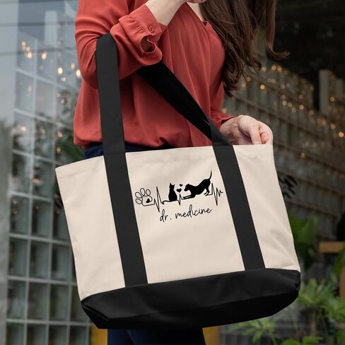 NAZENTI Custom Vet Tech Tote Bag, Veterinary Student Tote, Gift for Vet Tech Week Graduation Christmas Birthday in Saudi Arabia
