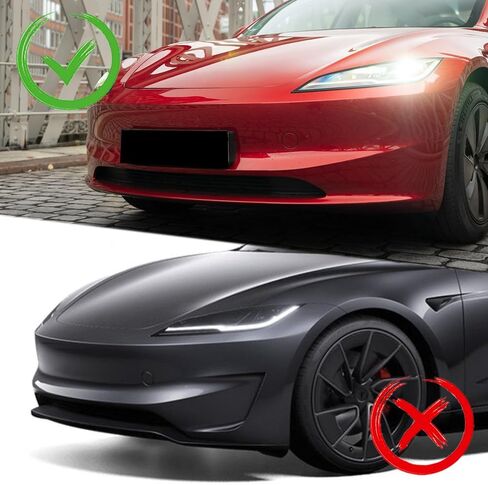 3pcs Front Bumper Lip Spoiler Body Kit Compatible with 2024-2025 Tesla Model 3 Sedan (Matt Black) in Saudi Arabia