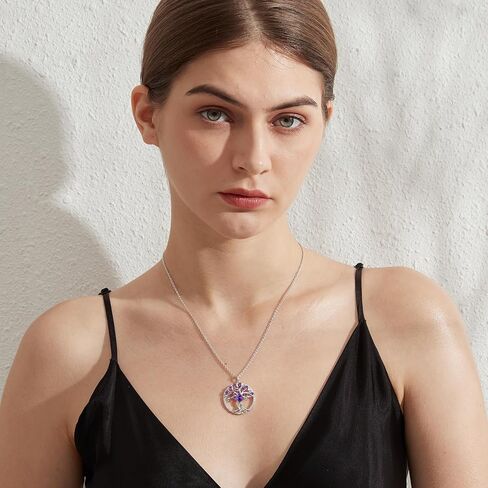 jiamiaoi Tree of Life Necklaces for Women Cubic Zirconia Tree of Life Pendant with Birthstone, Come with Gift Box, Great Gift for Women/Mother/Wife in Kuwait