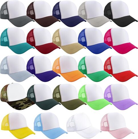 24 PCS Kids Trucker Hats DIY SUMPLIMATION SUMMER MESH CAPS CAPS قابل للتعديل للفتيان Girls Camping Sport في الهواء الطلق in Kuwait