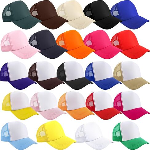 24 Pcs Kids Trucker Hats DIY Sublimation Summer Mesh Baseball Caps Adjustable for Boys Girls Camping Outdoor Sport in Saudi Arabia