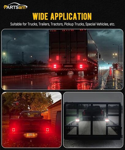 Partsam Wireless Trailer Light Kit ، مصباح السحب LED مغناطيسي محمول ، توقف الفرامل المنحنى عكس أضواء الذيل القطر مع المعدن قاعدة الشفط 7 دبوس قابس للشاحنات 12-24V IP67 مقاوم للماء in Kuwait