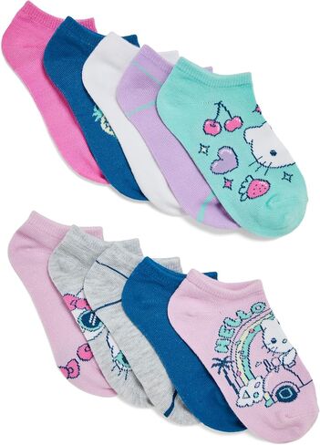 Hello Kitty girls 10 Pack No Show Ankle Socks in Saudi Arabia