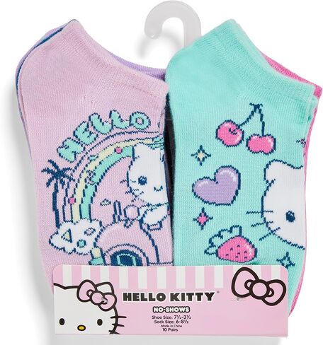 Hello Kitty girls 10 Pack No Show Ankle Socks in Saudi Arabia