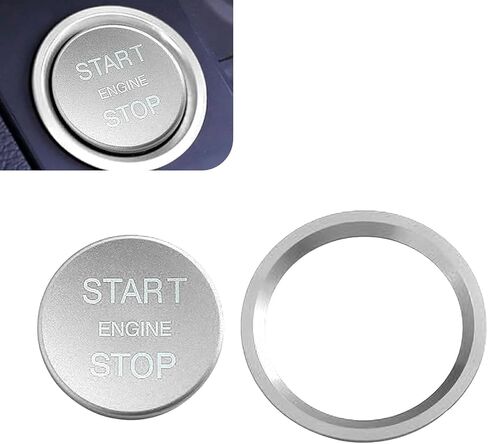Shakas Start Button Cover, Engine One-Button Start-Stop Decorative Parts with Ring, Self-Adhesive Anti-Rust Protection Ignition Protective Cover, for Most Cars Interior Accessories (Red) in Saudi Arabia