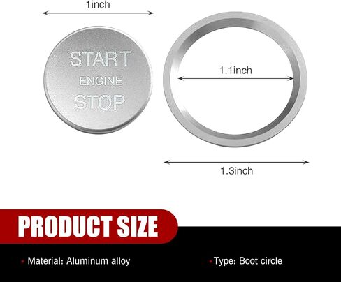 Shakas Start Button Cover, Engine One-Button Start-Stop Decorative Parts with Ring, Self-Adhesive Anti-Rust Protection Ignition Protective Cover, for Most Cars Interior Accessories (Red) in Saudi Arabia