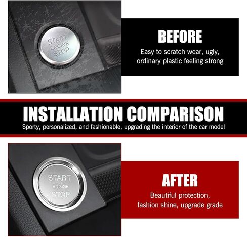 Shakas Start Button Cover, Engine One-Button Start-Stop Decorative Parts with Ring, Self-Adhesive Anti-Rust Protection Ignition Protective Cover, for Most Cars Interior Accessories (Red) in Saudi Arabia