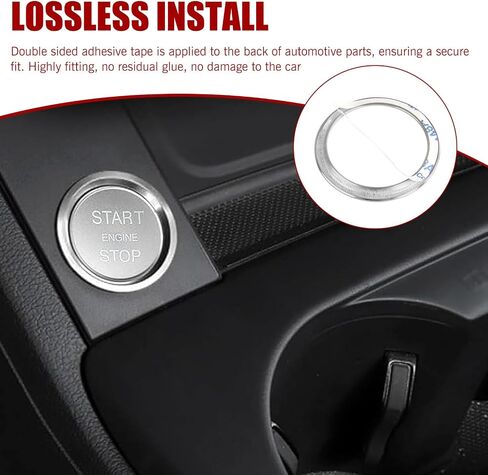 Shakas Start Button Cover, Engine One-Button Start-Stop Decorative Parts with Ring, Self-Adhesive Anti-Rust Protection Ignition Protective Cover, for Most Cars Interior Accessories (Red) in Saudi Arabia