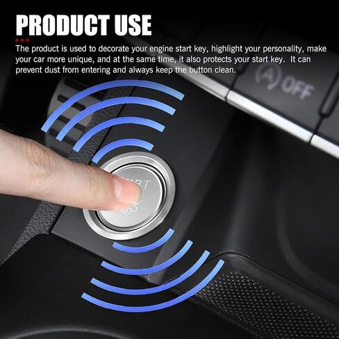 Shakas Start Button Cover, Engine One-Button Start-Stop Decorative Parts with Ring, Self-Adhesive Anti-Rust Protection Ignition Protective Cover, for Most Cars Interior Accessories (Red) in Saudi Arabia