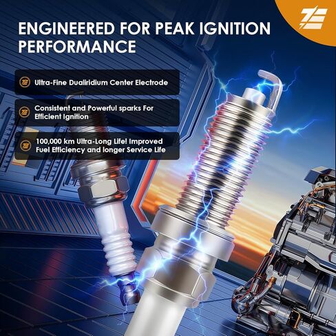 EzeXpreze Set of 4 Ignition Coil Pack and Spark Plugs Fits for 2007 2008 2009 2010 2011 2012 2013 Nissan Altima Versa Sentra Rogue Cube NV200 2.5 1.8 1.6 2.0 L4 Spark Plugs Coil Pack OE# UF549 & 9029 in Kuwait