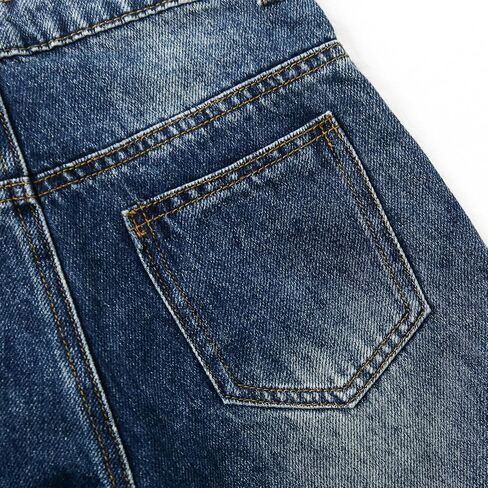 KIDSCOOL SPACE Girls' Wide-Leg Jeans,3 Buttons Front Elastic Band InsideSimple Design Flared Denim Pants in Saudi Arabia