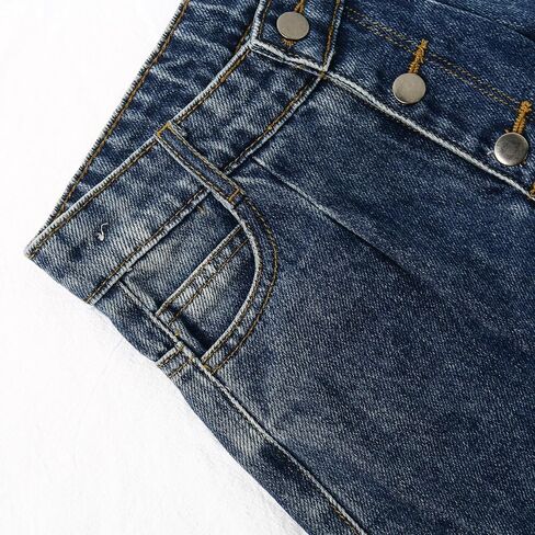 KIDSCOOL SPACE Girls' Wide-Leg Jeans,3 Buttons Front Elastic Band InsideSimple Design Flared Denim Pants in Saudi Arabia