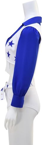 Cowboys Cheerleader Costume for Women Blue Star Sexy Cheerleader Outfits 4PCS Halloween Cheerleading Set in Kuwait