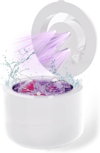 Ultrasonic Jewelry Cleaner with Digital Timer, Portable Jewelry Cleaner Ultrasonic Machine for Eyeglasses, Necklaces, Rings, Watches, Dentures (white) in Saudi Arabia