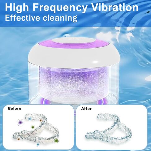 Ultrasonic Jewelry Cleaner with Digital Timer, Portable Jewelry Cleaner Ultrasonic Machine for Eyeglasses, Necklaces, Rings, Watches, Dentures (white) in Saudi Arabia
