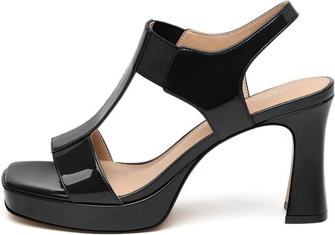 NUMALEO Women's Chunky Block Heels Sandals - Platform High Heel Strappy Summer Sandals with Ankle Strap, Square Open Toe Dressy Comfortable Shoes for Women in Saudi Arabia
