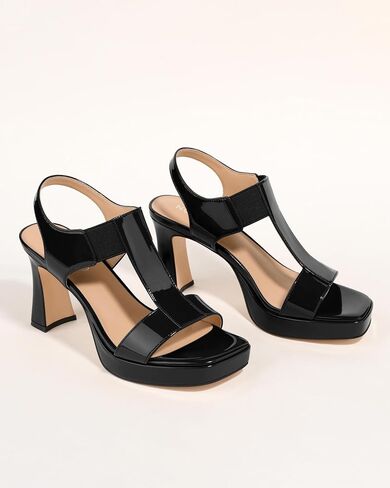 NUMALEO Women's Chunky Block Heels Sandals - Platform High Heel Strappy Summer Sandals with Ankle Strap, Square Open Toe Dressy Comfortable Shoes for Women in Saudi Arabia