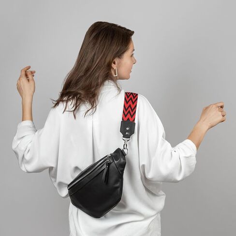 Patikil 55in محفظة أحزمة استبدال Crossbody ، حقيبة Crossbody Crossbody Universal Canvas Bohemian للمحافظ على جيتار حقائب اليد ، البرتقالي in Saudi Arabia