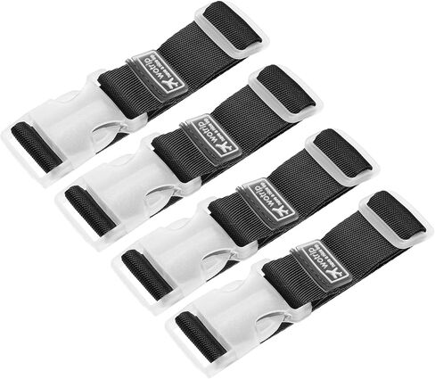 uxcell 4Pcs Add A Bag Luggage Strap, 4-12 Inch Adjustable Suitcase Belt Travel Accessories, Luggage Connector for Carry-on Baggage, Black in Saudi Arabia