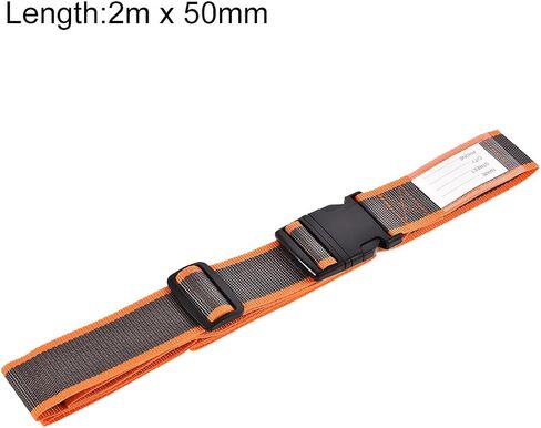 uxcell Luggage Strap Suitcase Belt with Buckle Label, 2x78 2Mx5cm Adjustable PP Travel Bag Packing Accessory, Orange Gray in Saudi Arabia