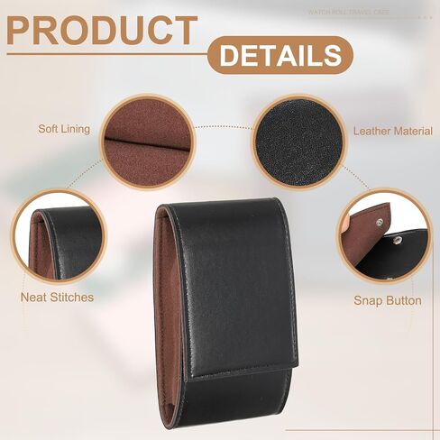 HARFINGTON Watch Roll Travel Case, Single Slots Portable Leather Watch Cases for Men and Women, Watches Storage Organizer for Traveling Display Home Storage, Blue in Saudi Arabia