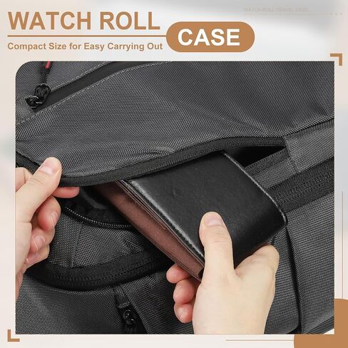 HARFINGTON Watch Roll Travel Case, Single Slots Portable Leather Watch Cases for Men and Women, Watches Storage Organizer for Traveling Display Home Storage, Blue in Saudi Arabia