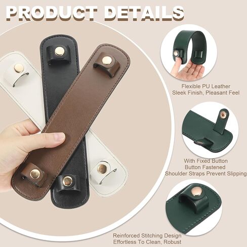PATIKIL 9" x 2" Leather Shoulder Strap Pad, PU Leather Backpack Strap Pads Handbag Strap Protector Detachable Cushion Covers for Tote Bags Handbag Purse Crossbody, Black in Saudi Arabia