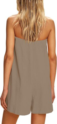 Rachme Womens STRAPERS ROMPERS قبالة الكتف قطعة واحدة من البلاطات القصيرة الصيفية بلا أكمام مع جيوب in Saudi Arabia