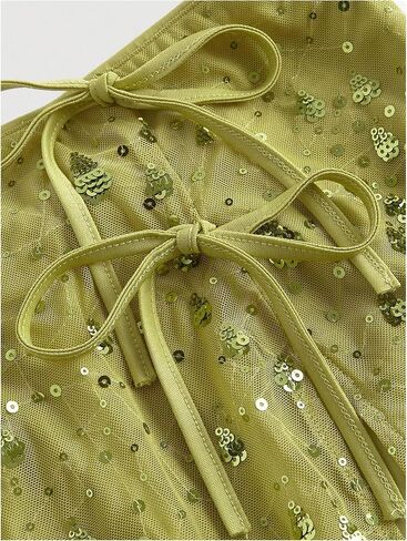 Floerns Women's Plus Size Sequin Mini Skirt Bow Tie Front Beaded Glitter A Line Skirt in Saudi Arabia