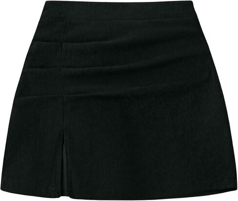 Floerns Women's Plus Size High Waisted A Line Skirt Ruched Slit Hem Mini Skirts in Saudi Arabia