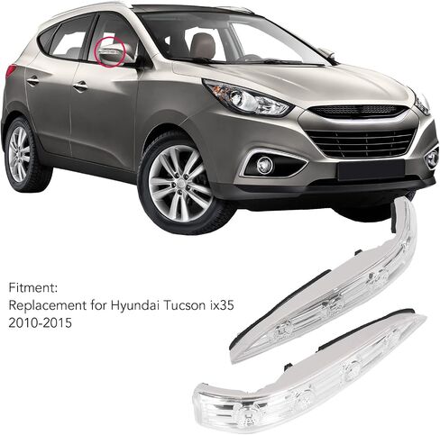 Fydun Side Mirror Turn Lamp, 2pcs Rearview Mirror Turn Light Transparent Lens for Tucson Ix35 2010‑2015 in Saudi Arabia