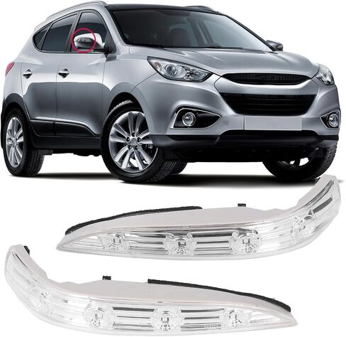 Fydun Side Mirror Turn Lamp, 2pcs Rearview Mirror Turn Light Transparent Lens for Tucson Ix35 2010‑2015 in Saudi Arabia