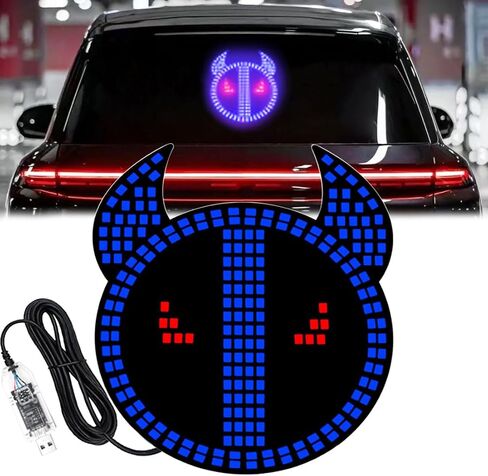 LED Devil Eyes Light للسيارات ، ضوء تعبير الشيطان ، LED LED Demon Eye Lights الأمطار الأمامية الزجاج الأمامي ، عيون الشيطان ضوء الزجاج الأمامي ، عيون الشيطان مصابيح LED للنافذة الخلفية للسيارة (أحمر) in Kuwait