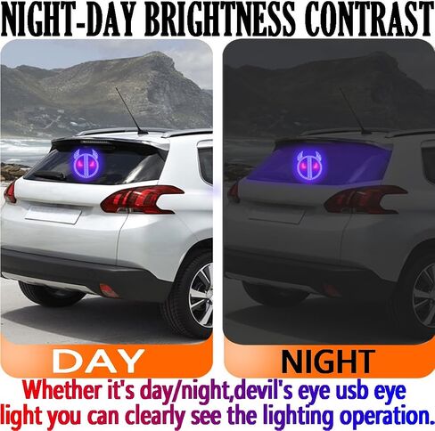 LED Devil Eyes Light للسيارات ، ضوء تعبير الشيطان ، LED LED Demon Eye Lights الأمطار الأمامية الزجاج الأمامي ، عيون الشيطان ضوء الزجاج الأمامي ، عيون الشيطان مصابيح LED للنافذة الخلفية للسيارة (أحمر) in Kuwait
