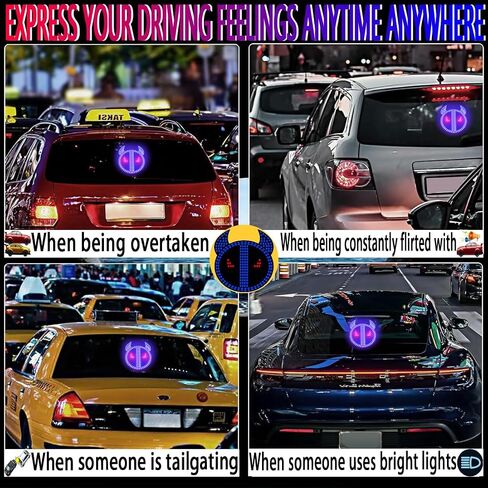 LED Devil Eyes Light للسيارات ، ضوء تعبير الشيطان ، LED LED Demon Eye Lights الأمطار الأمامية الزجاج الأمامي ، عيون الشيطان ضوء الزجاج الأمامي ، عيون الشيطان مصابيح LED للنافذة الخلفية للسيارة (أحمر) in Kuwait