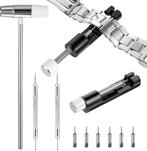 طقم إصلاح أدوات Watch Band Fand 5pcs ، مجموعة مراقبة مراقبة الفولاذ المقاوم للصدأ ، أداة تغيير حجم حزام سوار قابل للتعديل مع دبابيس إضافية in Kuwait