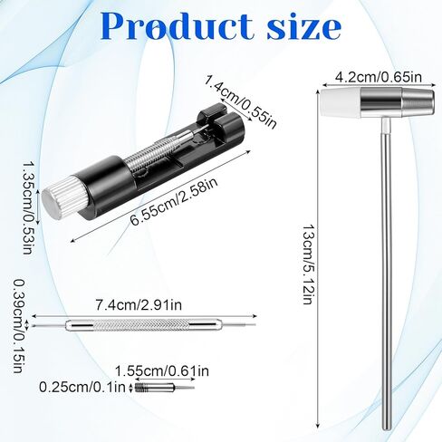 طقم إصلاح أدوات Watch Band Fand 5pcs ، مجموعة مراقبة مراقبة الفولاذ المقاوم للصدأ ، أداة تغيير حجم حزام سوار قابل للتعديل مع دبابيس إضافية in Kuwait