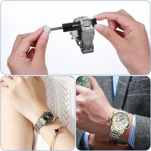 طقم إصلاح أدوات Watch Band Fand 5pcs ، مجموعة مراقبة مراقبة الفولاذ المقاوم للصدأ ، أداة تغيير حجم حزام سوار قابل للتعديل مع دبابيس إضافية in Kuwait