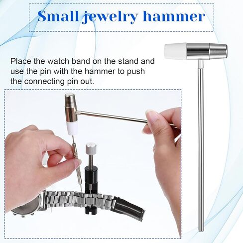 طقم إصلاح أدوات Watch Band Fand 5pcs ، مجموعة مراقبة مراقبة الفولاذ المقاوم للصدأ ، أداة تغيير حجم حزام سوار قابل للتعديل مع دبابيس إضافية in Kuwait