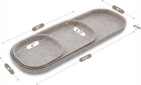 Welaxy Edc Cathall Felt على شكل حبوب منع الحمل على شكل منضدة أنيقة منضدة متعددة الدرج صينية سرير بجانب السرير للمفاتيح محفظة Wething Classes Pens Minimalist Living 3 قطع (دقيق الشوفان) in Kuwait