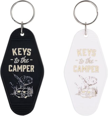 2pcs Camping Keychain, Black & White Keys to the Camper Keychain RV Caravan Camper Accessories Key Chain for Woman &Man in Saudi Arabia
