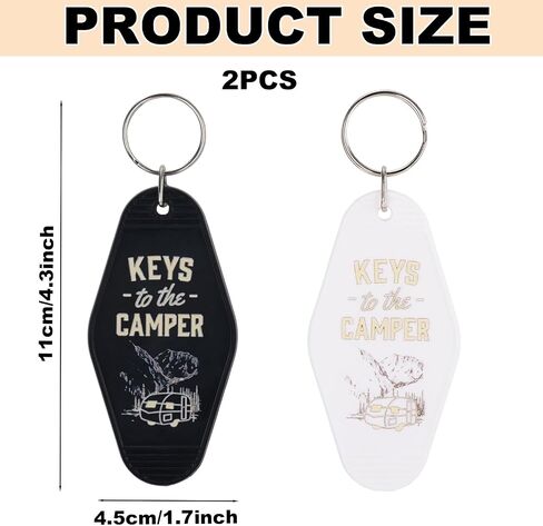 2pcs Camping Keychain, Black & White Keys to the Camper Keychain RV Caravan Camper Accessories Key Chain for Woman &Man in Saudi Arabia