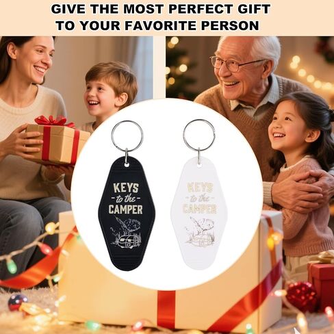 2pcs Camping Keychain, Black & White Keys to the Camper Keychain RV Caravan Camper Accessories Key Chain for Woman &Man in Saudi Arabia