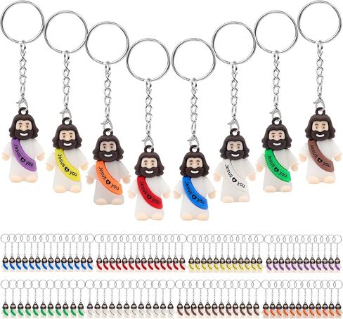Christian Keychain Bulk Mini Jesus Figures Tiny Jesus Figurine Religious Keychain in Saudi Arabia